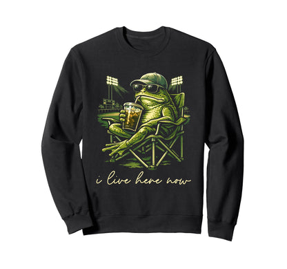 Funny Frog Baseball Field I Live Sweatshirt - Unique Graphic Men Women - T-Shirt, Sweatshirt, Hoodie