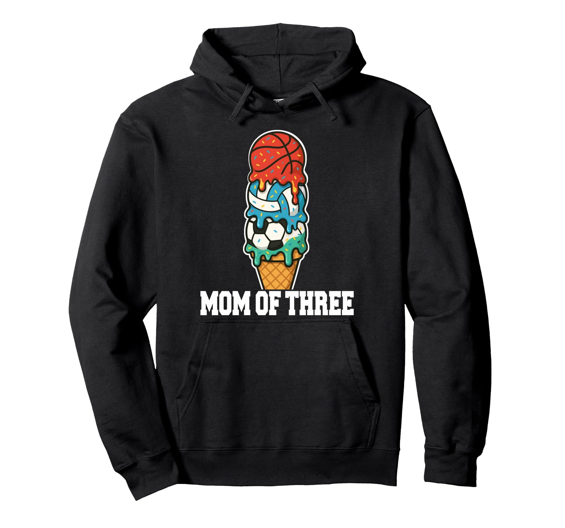 Basketball Soccer Volleyball Mom Ice Hoodie - Minimalist Print Men Women - T-Shirt, Sweatshirt, Hoodie