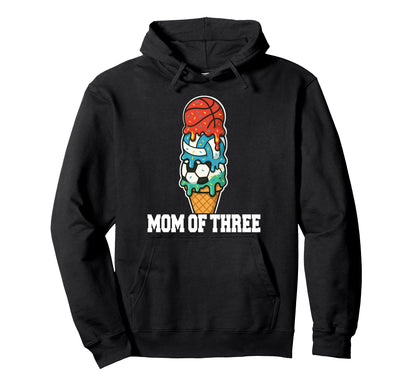 Basketball Soccer Volleyball Mom Ice Hoodie - Minimalist Print Men Women - T-Shirt, Sweatshirt, Hoodie