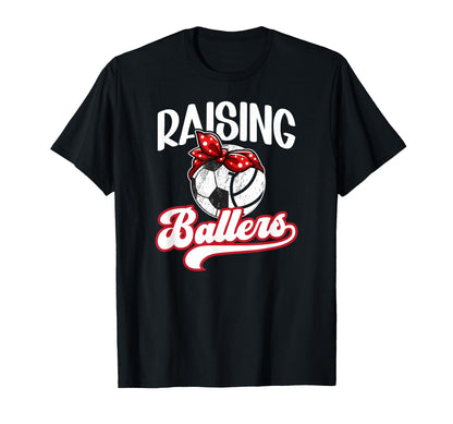 Raising Ballers Soccer Volleyball T-Shirt - Fun Novelty Design for Adults - T-Shirt, Sweatshirt, Hoodie
