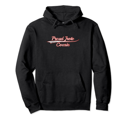 Proud Jrotc Cousin Varsity Distressed Hoodie - Trendy Graphic Men Women - T-Shirt, Sweatshirt, Hoodie