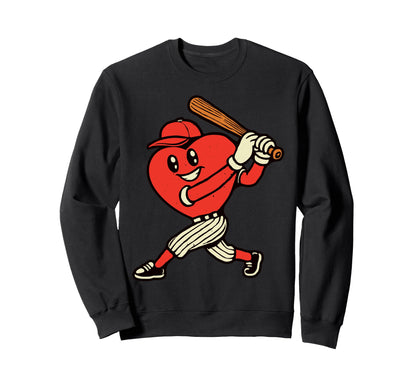 Valentines Day Heart Baseball Sweatshirt - Casual Everyday Wear for Adults - T-Shirt, Sweatshirt, Hoodie