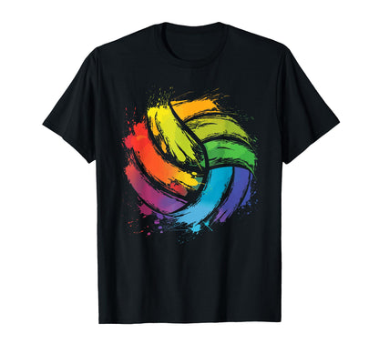 Colorful Volleyball Splash Volleyball Mom T-Shirt - Novelty Apparel Unisex - T-Shirt, Sweatshirt, Hoodie