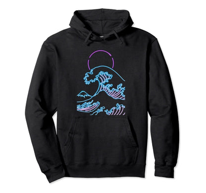Great Wave Japanese Vaporwave 90S Hoodie - Streetwear Style Unisex - T-Shirt, Sweatshirt, Hoodie