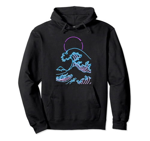 Great Wave Japanese Vaporwave 90S Hoodie - Streetwear Style Unisex - T-Shirt, Sweatshirt, Hoodie