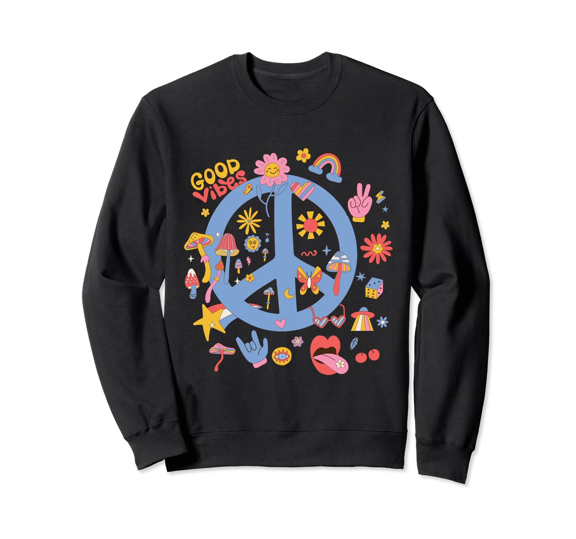 Boho Peace Sign Sweatshirt - Unique Graphic Men Women - T-Shirt, Sweatshirt, Hoodie