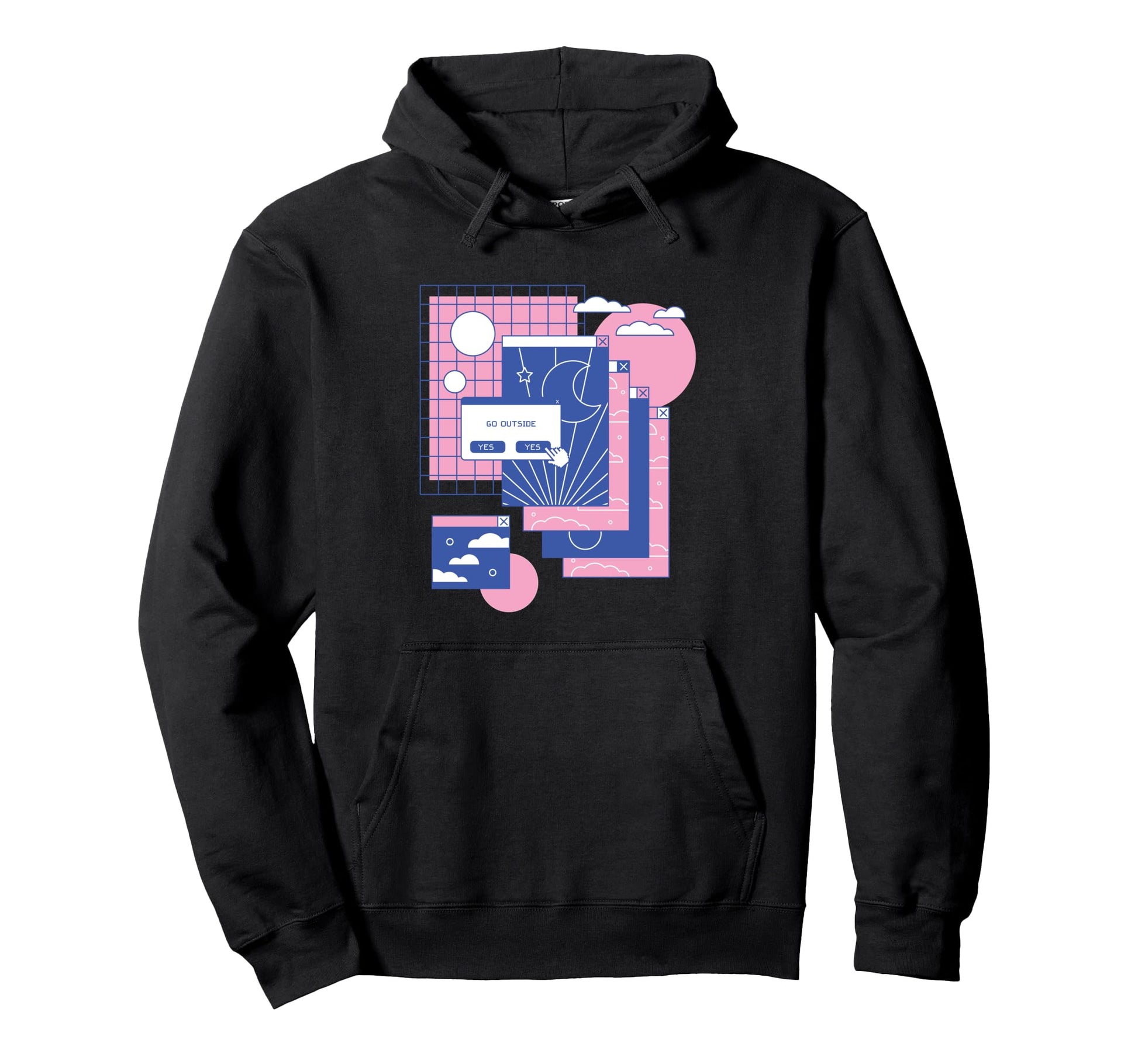 Vaporwave Aesthetic 80S 90S Eboy Hoodie - Fun Novelty Design for Adults - T-Shirt, Sweatshirt, Hoodie