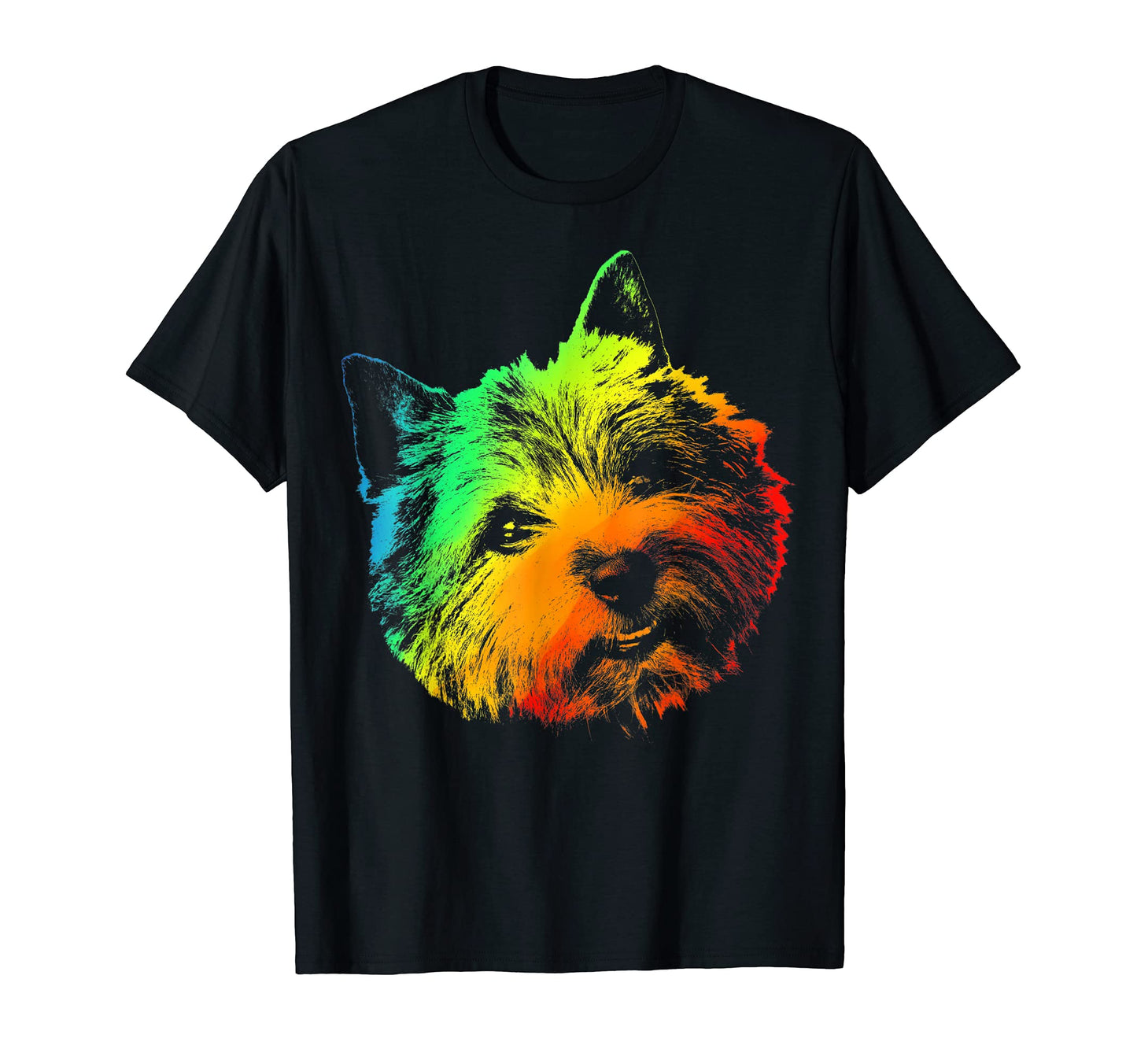 Norwich Terrier Colorful Rainbow T-Shirt - Trendy Graphic Unisex - T-Shirt, Sweatshirt, Hoodie