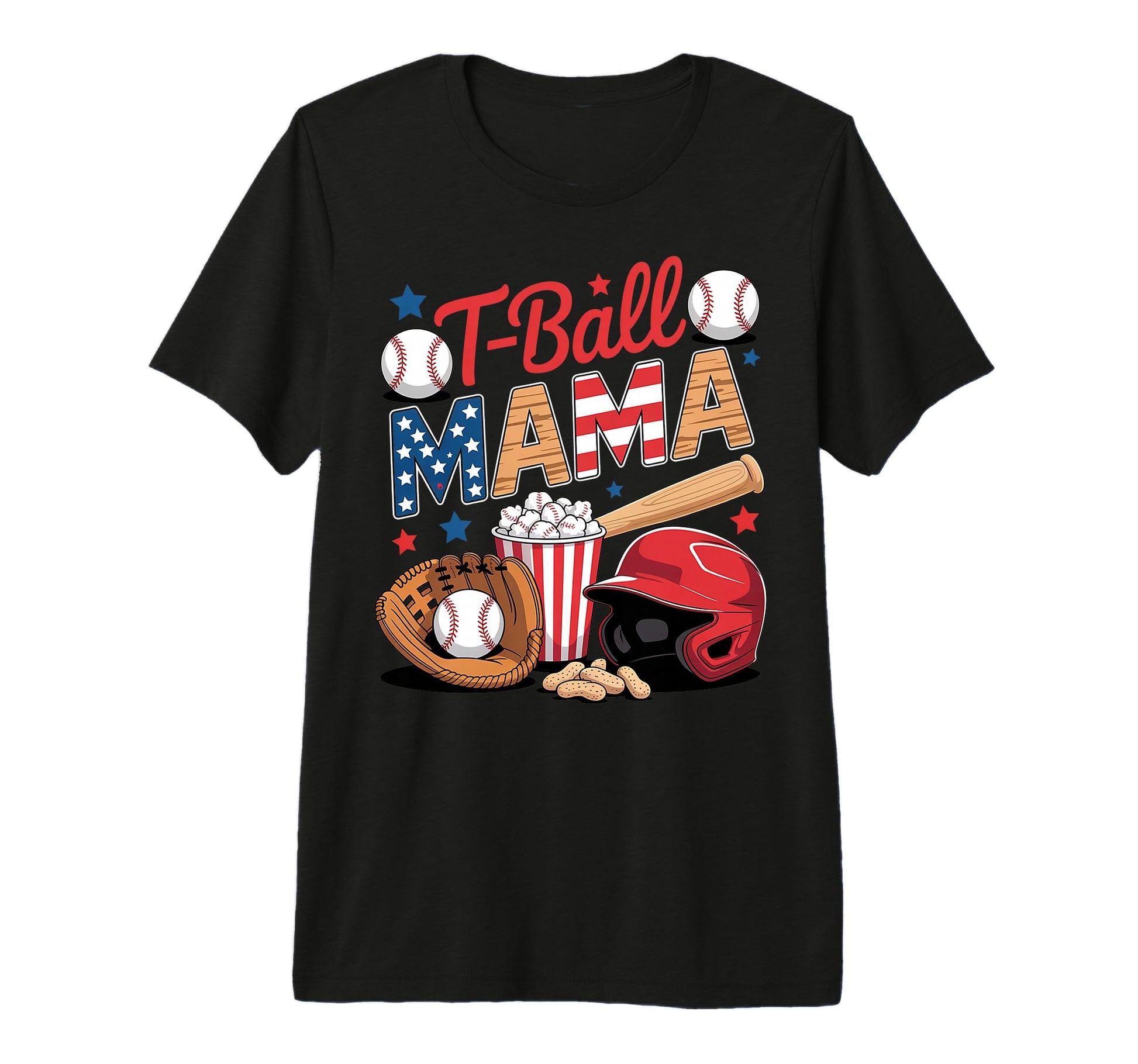 T Ball Mama Baseball Mom Game Sports T-Shirt - Custom Art Print for Adults - T-Shirt, Sweatshirt, Hoodie