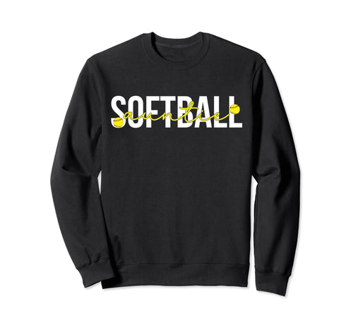 Softball Auntie Softball Aunt Sweatshirt - Trendy Graphic for Adults - T-Shirt, Sweatshirt, Hoodie