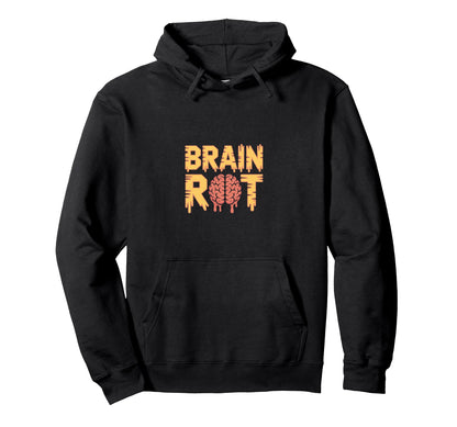 Brain Rot Meme Horror Aesthetic Zombie Hoodie - Trendy Graphic for Adults - T-Shirt, Sweatshirt, Hoodie