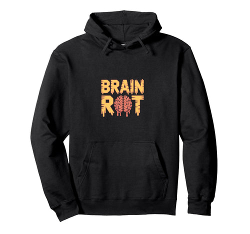 Brain Rot Meme Horror Aesthetic Zombie Hoodie - Trendy Graphic for Adults - T-Shirt, Sweatshirt, Hoodie