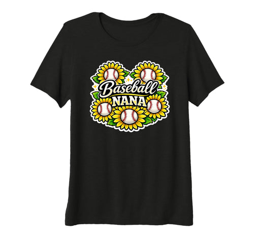 Womens Baseball Nana Sunflower T-Shirt - Custom Art Print for Adults - T-Shirt, Sweatshirt, Hoodie