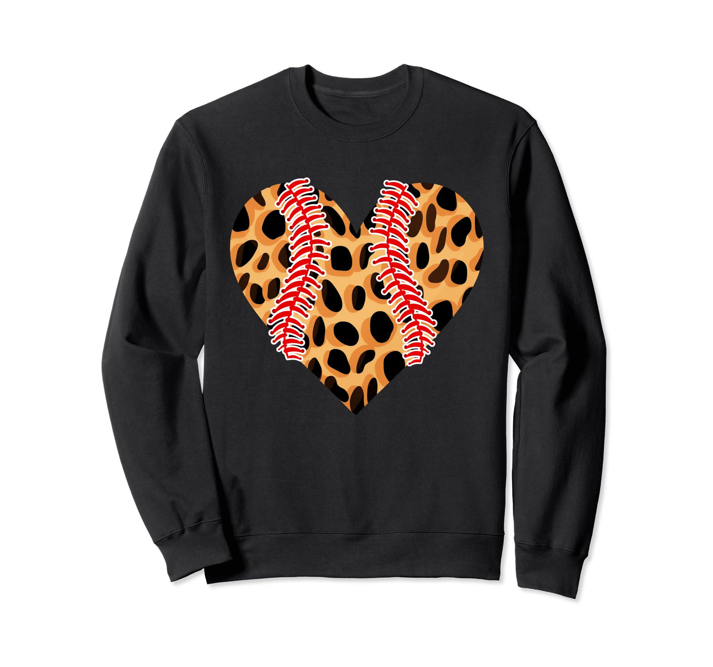 Baseball Valentines Day Leopard Sweatshirt - Fun Novelty Design Unisex - T-Shirt, Sweatshirt, Hoodie