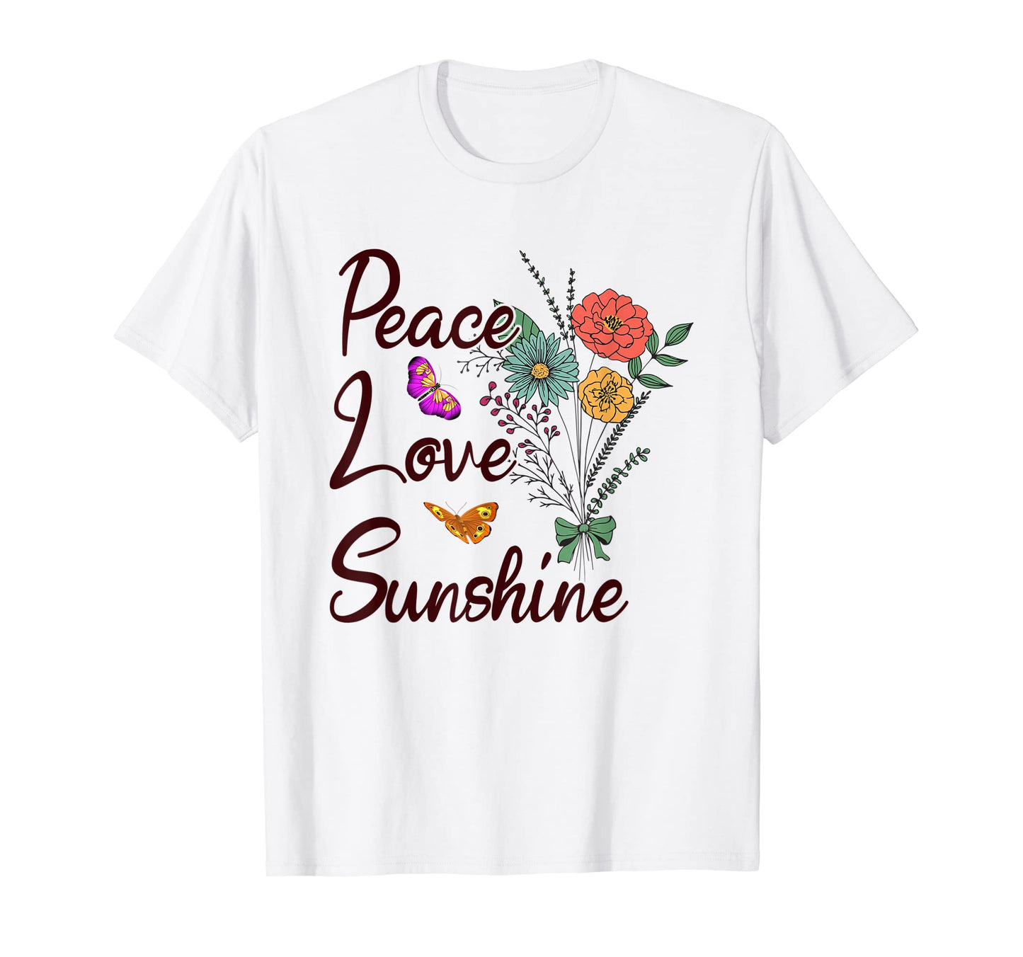 Peace Love Sunshine Sunflowers Gifts T-Shirt - Aesthetic Graphic Unisex - T-Shirt, Sweatshirt, Hoodie