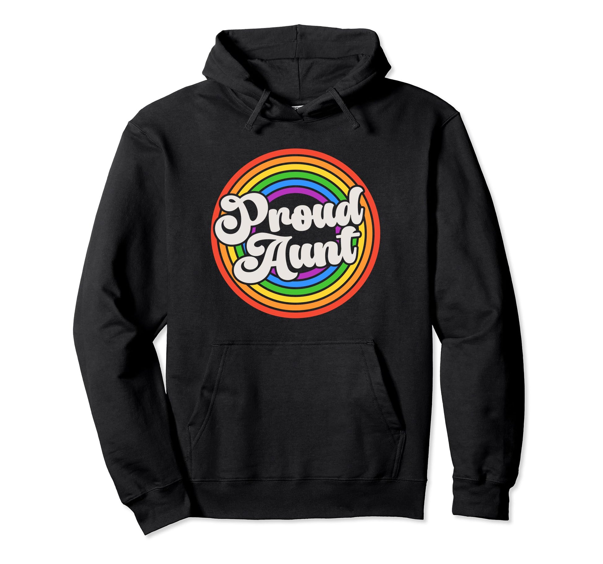 Proud Aunt Groovy Lgbtq Gay Pride Hoodie - Trendy Graphic for Adults - T-Shirt, Sweatshirt, Hoodie