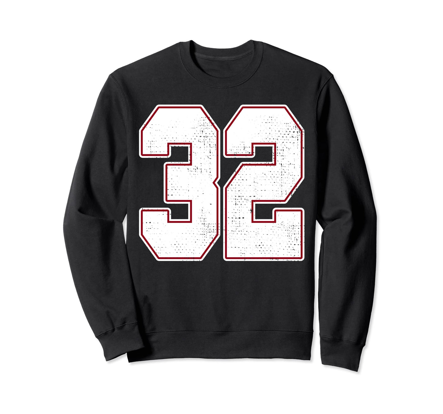 32 Outline Number 32 Varsity Fan Sports Sweatshirt - Unique Graphic Unisex - T-Shirt, Sweatshirt, Hoodie
