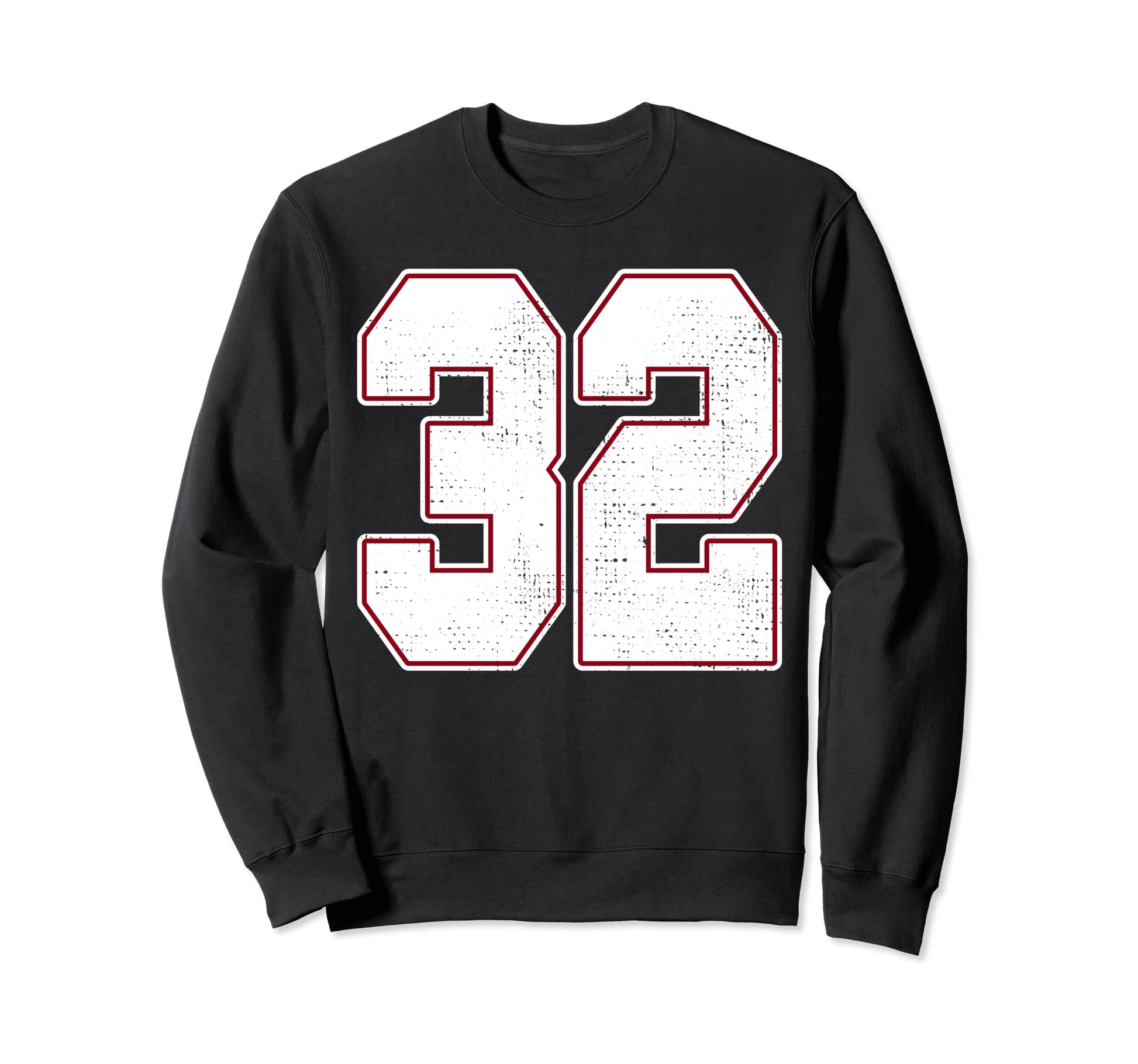 32 Outline Number 32 Varsity Fan Sports Sweatshirt - Unique Graphic Unisex - T-Shirt, Sweatshirt, Hoodie