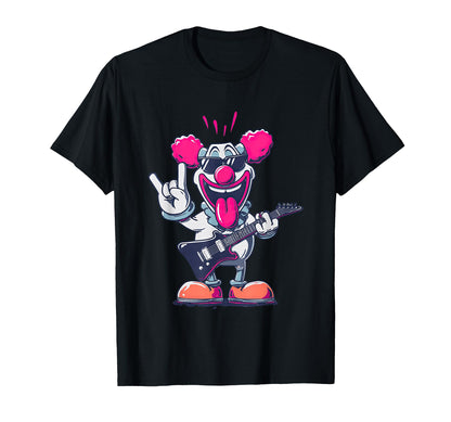 Funny Clown Guitar Player Rock Music T-Shirt - Minimalist Print for Adults - T-Shirt, Sweatshirt, Hoodie