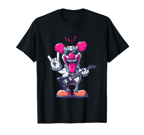 Funny Clown Guitar Player Rock Music T-Shirt - Minimalist Print for Adults - T-Shirt, Sweatshirt, Hoodie
