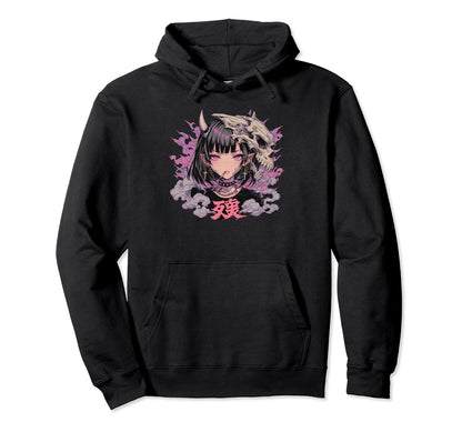 Goth Grunge Demon Anime Waifu Horror Hoodie - Unique Graphic for Adults - T-Shirt, Sweatshirt, Hoodie