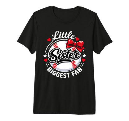 Funny Little Sister Biggest Fan Bow T-Shirt - Graphic Print Men Women - T-Shirt, Sweatshirt, Hoodie