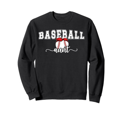 Baseball Aunt Proud Aunt Baseball Sweatshirt - Unique Graphic Unisex - T-Shirt, Sweatshirt, Hoodie