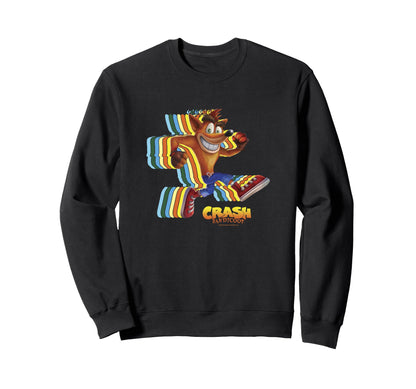 Crash Bandicoot Crash Rainbow Sweatshirt - Aesthetic Graphic Men Women - T-Shirt, Sweatshirt, Hoodie