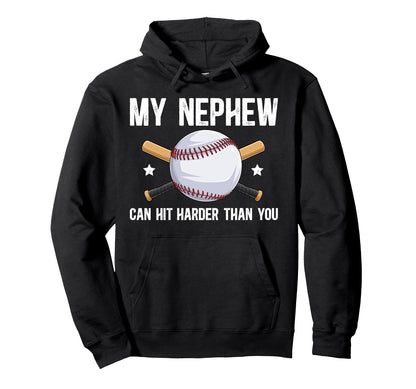 My Nephew Baseball Uncle Baseball Hoodie - Minimalist Print for Adults - T-Shirt, Sweatshirt, Hoodie