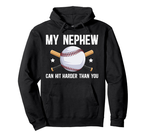 My Nephew Baseball Uncle Baseball Hoodie - Minimalist Print for Adults - T-Shirt, Sweatshirt, Hoodie