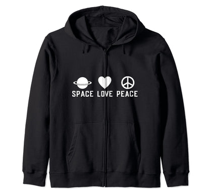 Space Love Peace Heart Planet T-Shirt - Casual Everyday Wear for Adults - T-Shirt, Sweatshirt, Hoodie