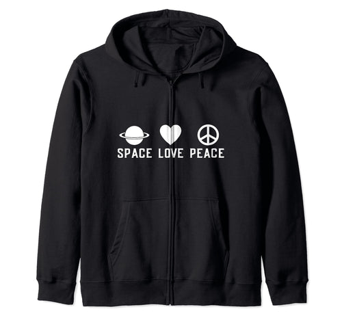 Space Love Peace Heart Planet T-Shirt - Casual Everyday Wear for Adults - T-Shirt, Sweatshirt, Hoodie