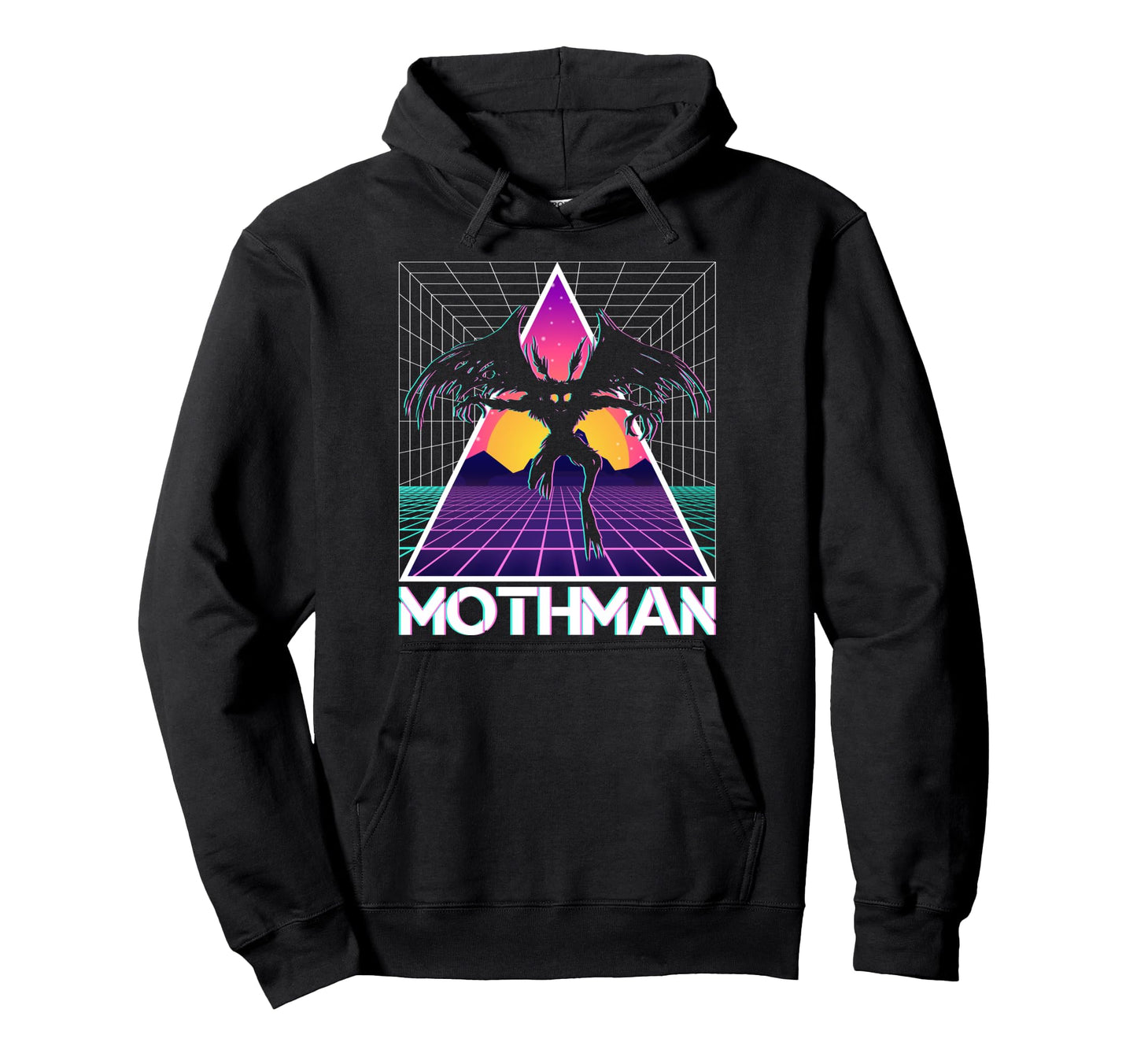 Vaporwave Aesthetic Mothman Hoodie - Fun Novelty Design for Adults - T-Shirt, Sweatshirt, Hoodie