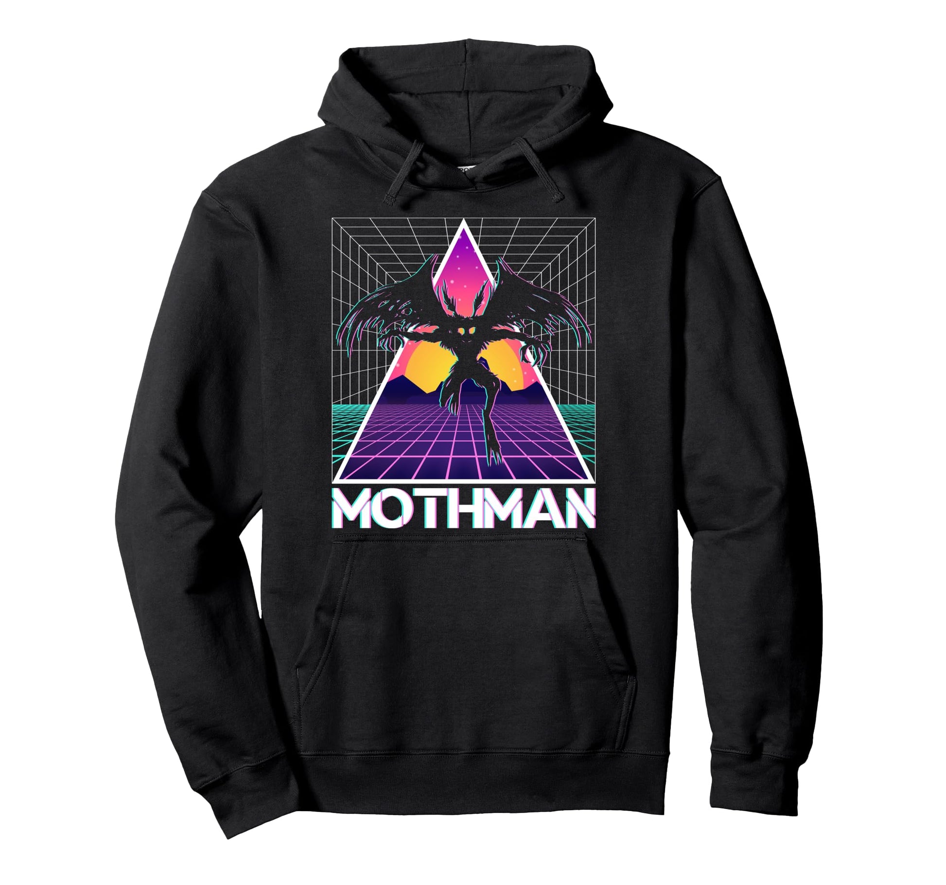 Vaporwave Aesthetic Mothman Hoodie - Fun Novelty Design for Adults - T-Shirt, Sweatshirt, Hoodie