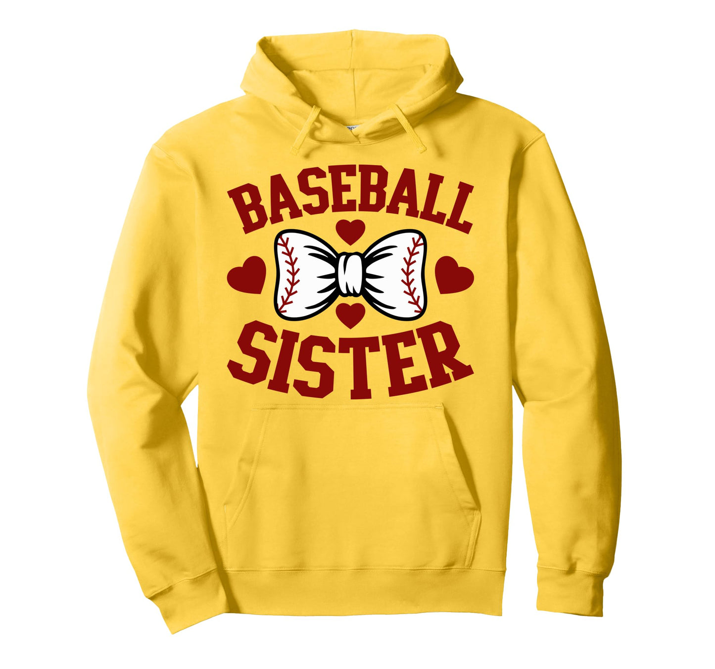 Baseball Sister Heart Bow Softball And Hoodie - Aesthetic Graphic Unisex - T-Shirt, Sweatshirt, Hoodie