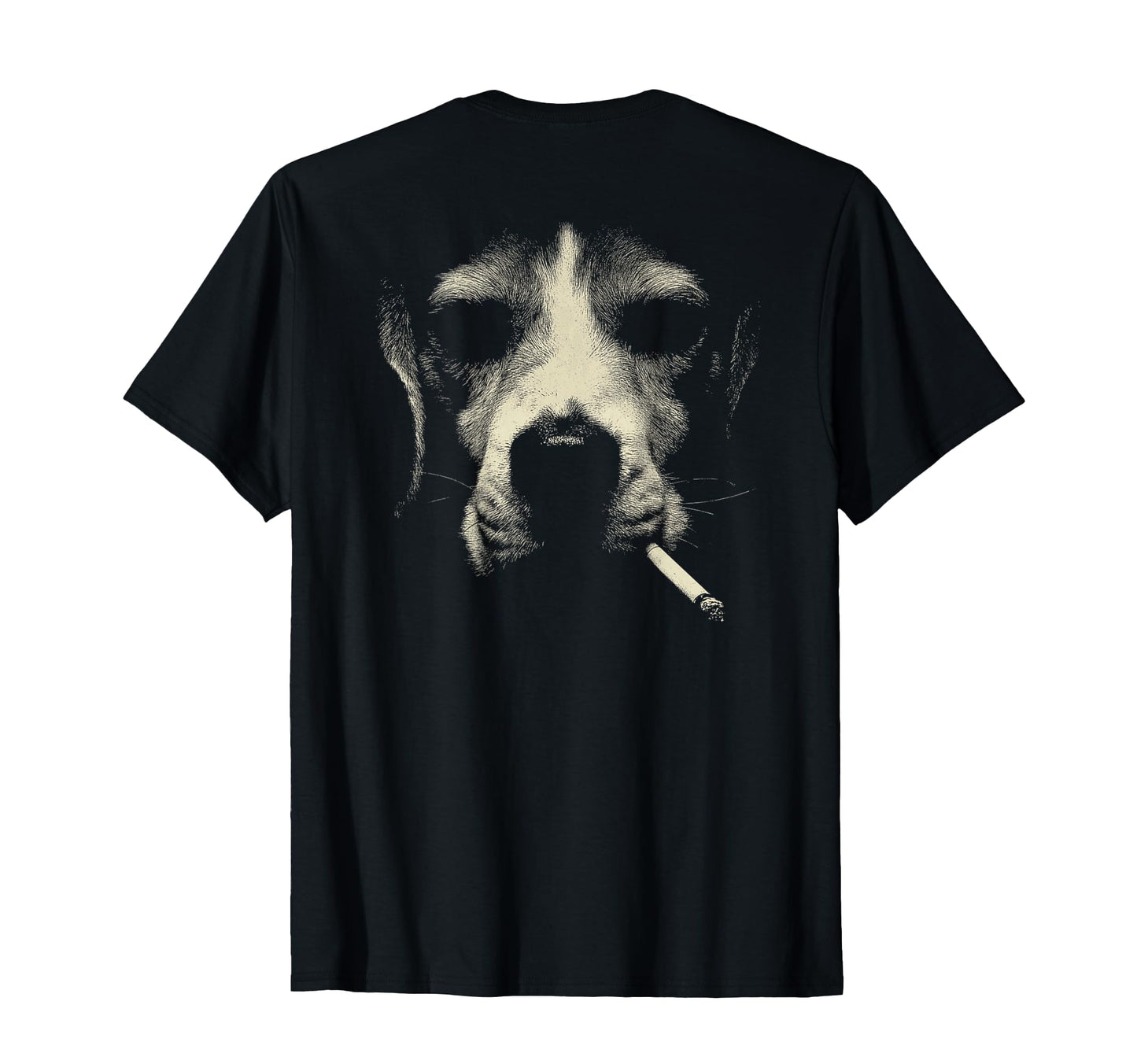 Beagle Smoking Cigarette Grunge Meme T-Shirt - Custom Art Print Men Women - T-Shirt, Sweatshirt, Hoodie