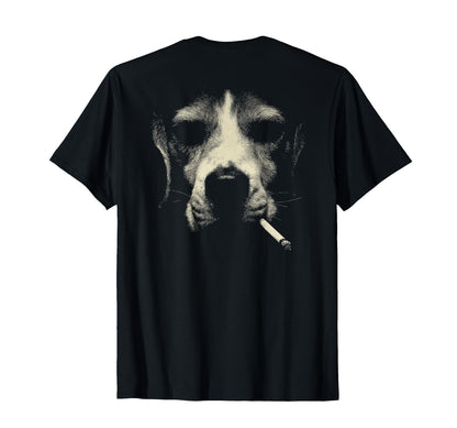 Beagle Smoking Cigarette Grunge Meme T-Shirt - Custom Art Print Men Women - T-Shirt, Sweatshirt, Hoodie