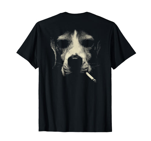 Beagle Smoking Cigarette Grunge Meme T-Shirt - Custom Art Print Men Women - T-Shirt, Sweatshirt, Hoodie