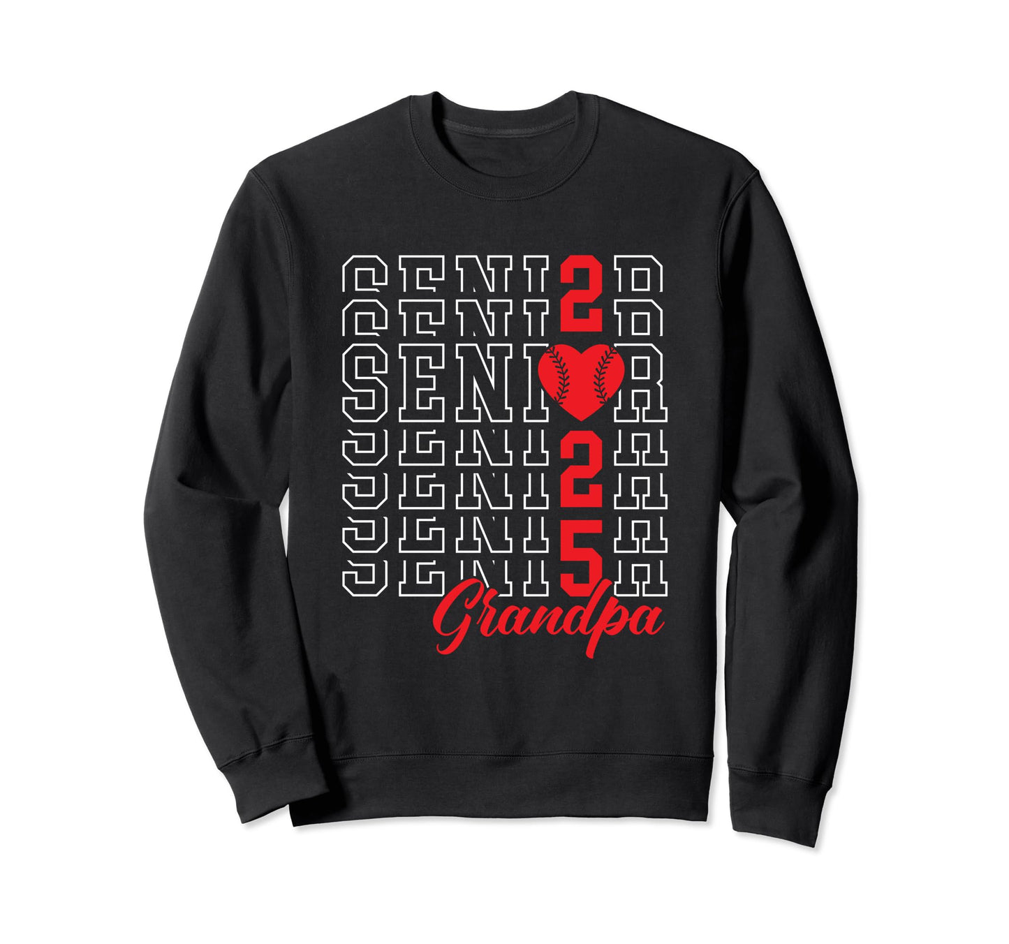 Baseball Senior Grandpa Graduation Sweatshirt - Trendy Graphic for Adults - T-Shirt, Sweatshirt, Hoodie
