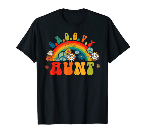 Groovy Aunt Rainbow Colorful T-Shirt - Fun Novelty Design Men Women - T-Shirt, Sweatshirt, Hoodie