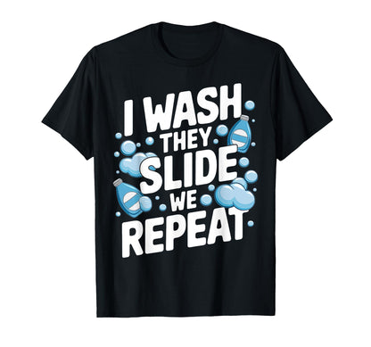 I Wash They Slide We Repeat Baseball Mom T-Shirt - Custom Art Print Unisex - T-Shirt, Sweatshirt, Hoodie