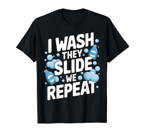 I Wash They Slide We Repeat Baseball Mom T-Shirt - Custom Art Print Unisex - T-Shirt, Sweatshirt, Hoodie