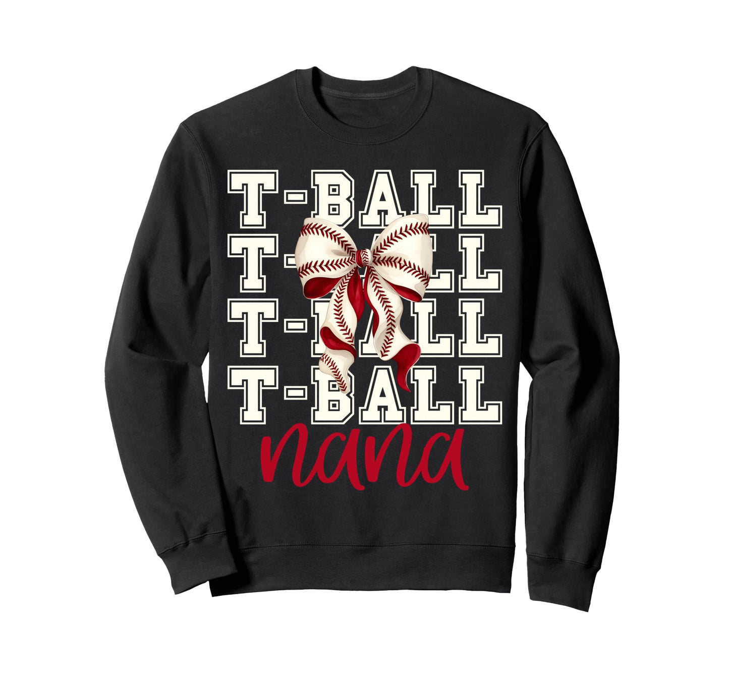 Tball Nana Teeball T Ball Coquette Sweatshirt - Minimalist Print Unisex - T-Shirt, Sweatshirt, Hoodie