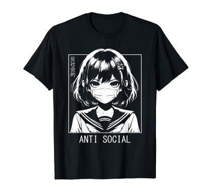 Anti Social Anime Vaporwave Aesthetic T-Shirt - Streetwear Style Men Women - T-Shirt, Sweatshirt, Hoodie