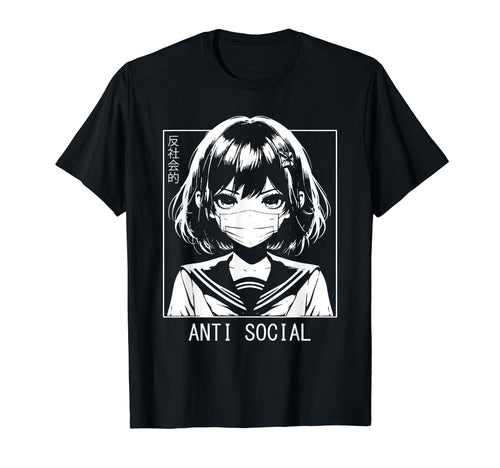 Anti Social Anime Vaporwave Aesthetic T-Shirt - Streetwear Style Men Women - T-Shirt, Sweatshirt, Hoodie