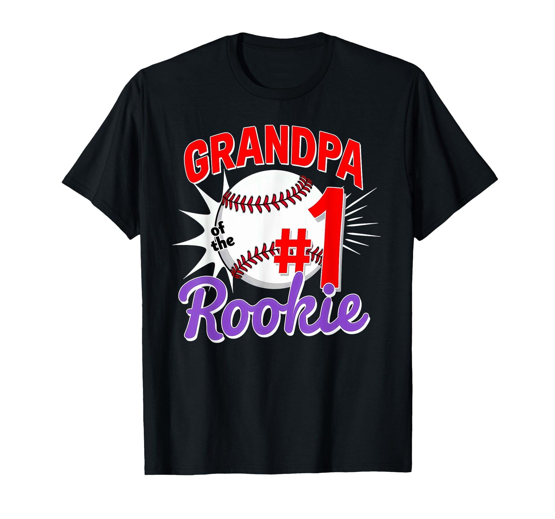 Papa Grandpa Rookie 1St Birthday Baseball T-Shirt - Graphic Print Men Women - T-Shirt, Sweatshirt, Hoodie