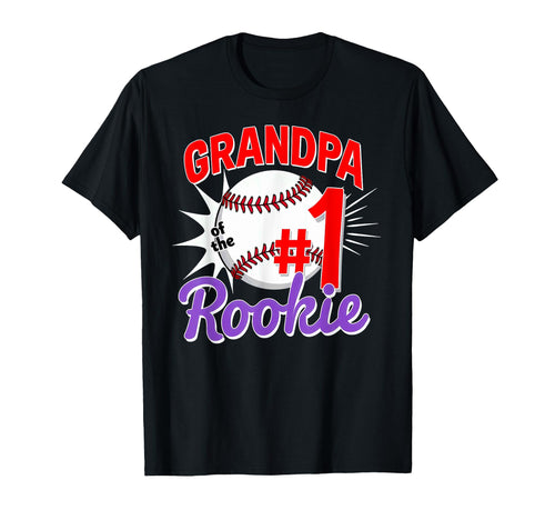 Papa Grandpa Rookie 1St Birthday Baseball T-Shirt - Graphic Print Men Women - T-Shirt, Sweatshirt, Hoodie