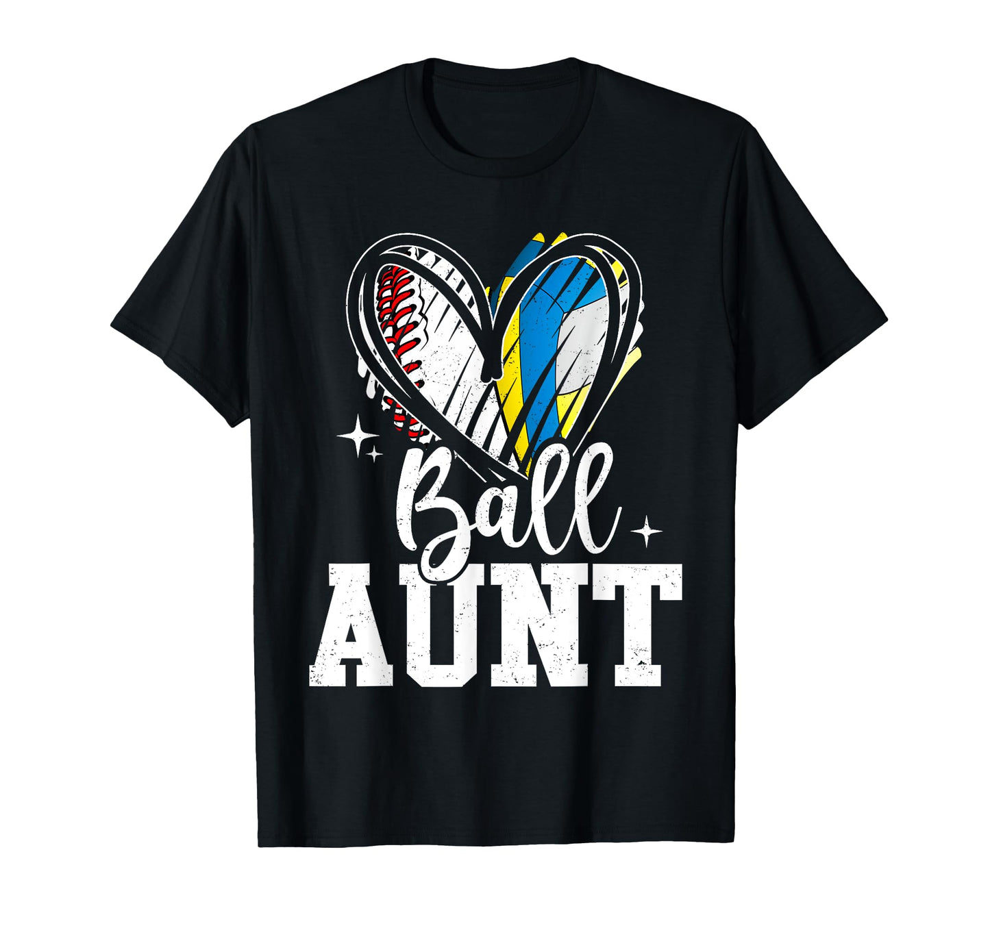 Ball Aunt Baseball Volleyball Aunt Both T-Shirt - Unique Graphic for Adults - T-Shirt, Sweatshirt, Hoodie