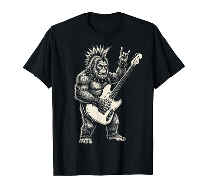 Funny Bigfoot Playing Guitar Rock And T-Shirt - Graphic Print for Adults - T-Shirt, Sweatshirt, Hoodie