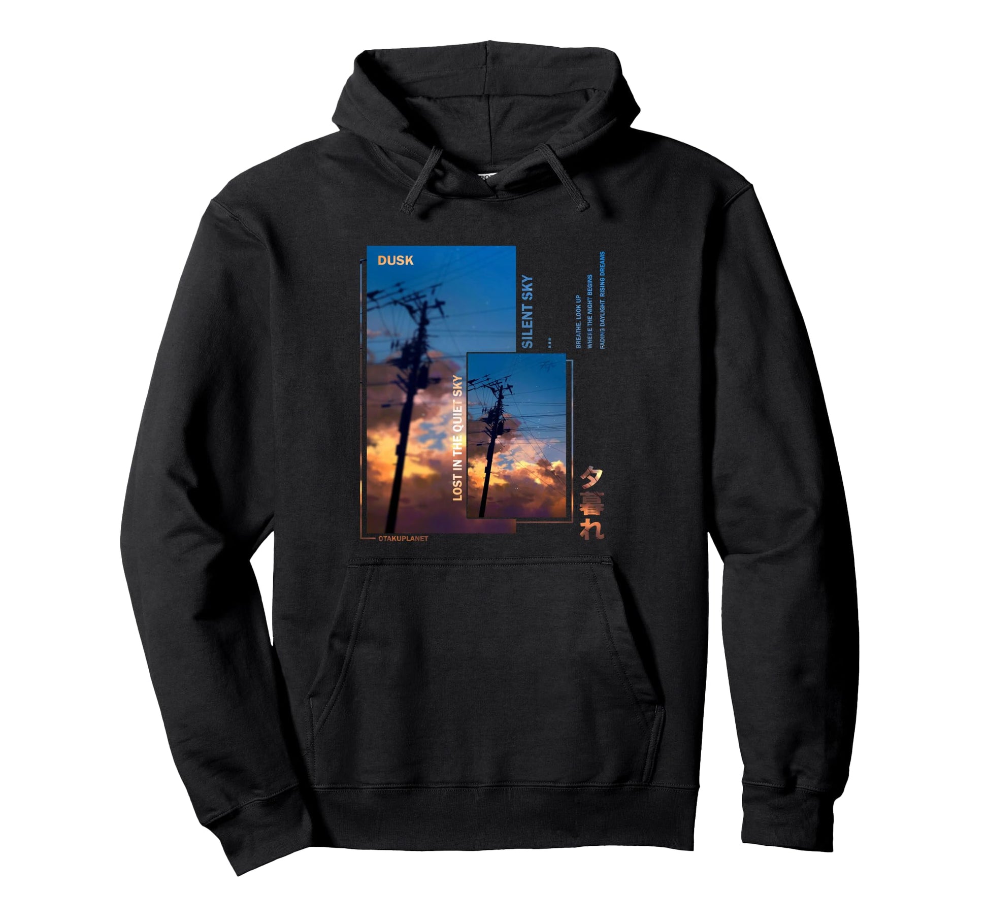 Silent Sky Japanese 80S 90S Vaporwave Hoodie - Aesthetic Graphic Men Women - T-Shirt, Sweatshirt, Hoodie